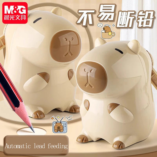 Capybara Hand-Crank Pencil Sharpener – Auto-Feed Desk Tool
