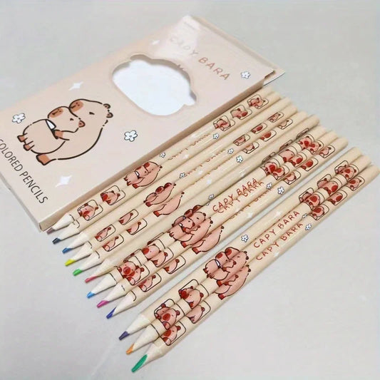 Capybara Colored HB Pencils – 12-Piece Wooden Set