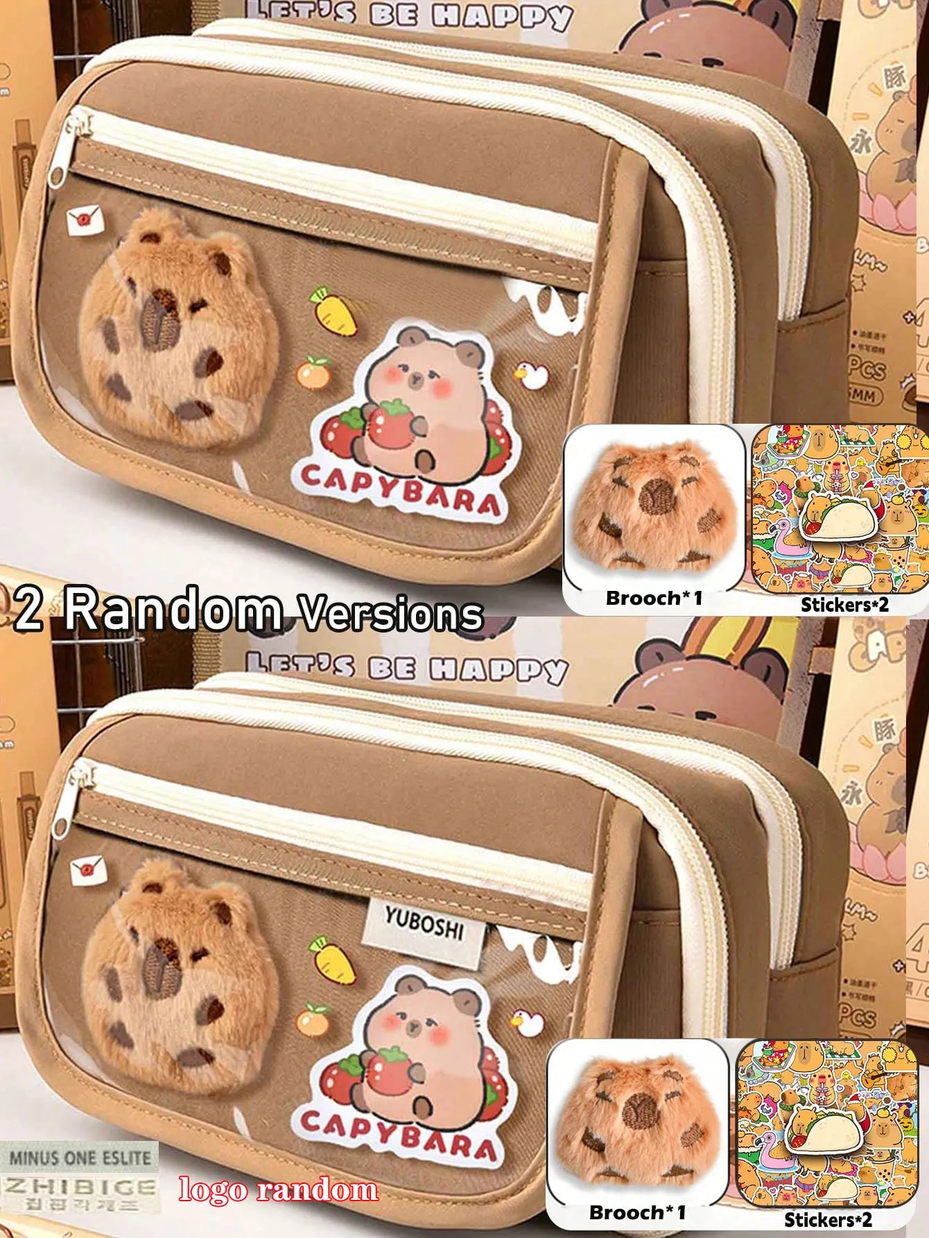 Large Capacity Flip-Cover Capybara Pencil Case – Portable Zippered Stationery Organizer Bag for School & Office Supplies